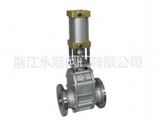 不鏽鋼(gang)氣動陶瓷(ci)雙閘闆閥(fa)Z644TC